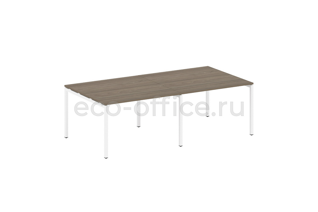 Стол переговорный (2 столешницы) METAL SYSTEM QUATTRO 4x4 40БП.ПРГ-2.2 Вяз Благородный / Белый металл  стоимость