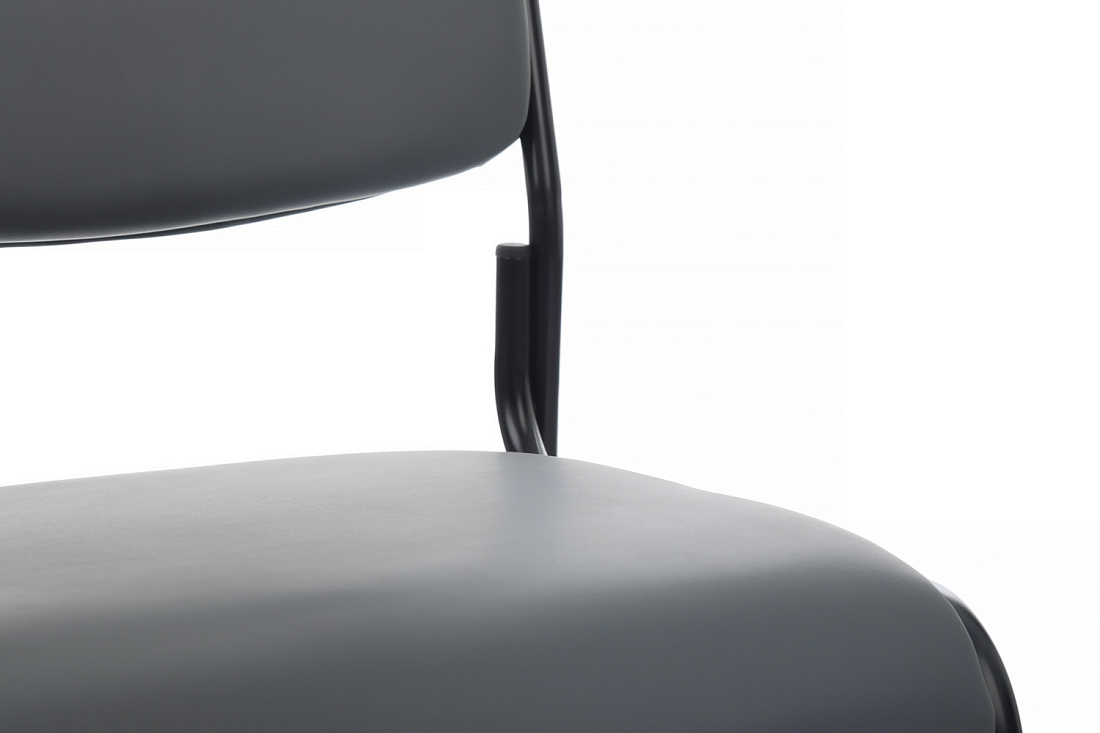 кресло rv chair nix omkl-01b серая экокожа / чёрный металл фото