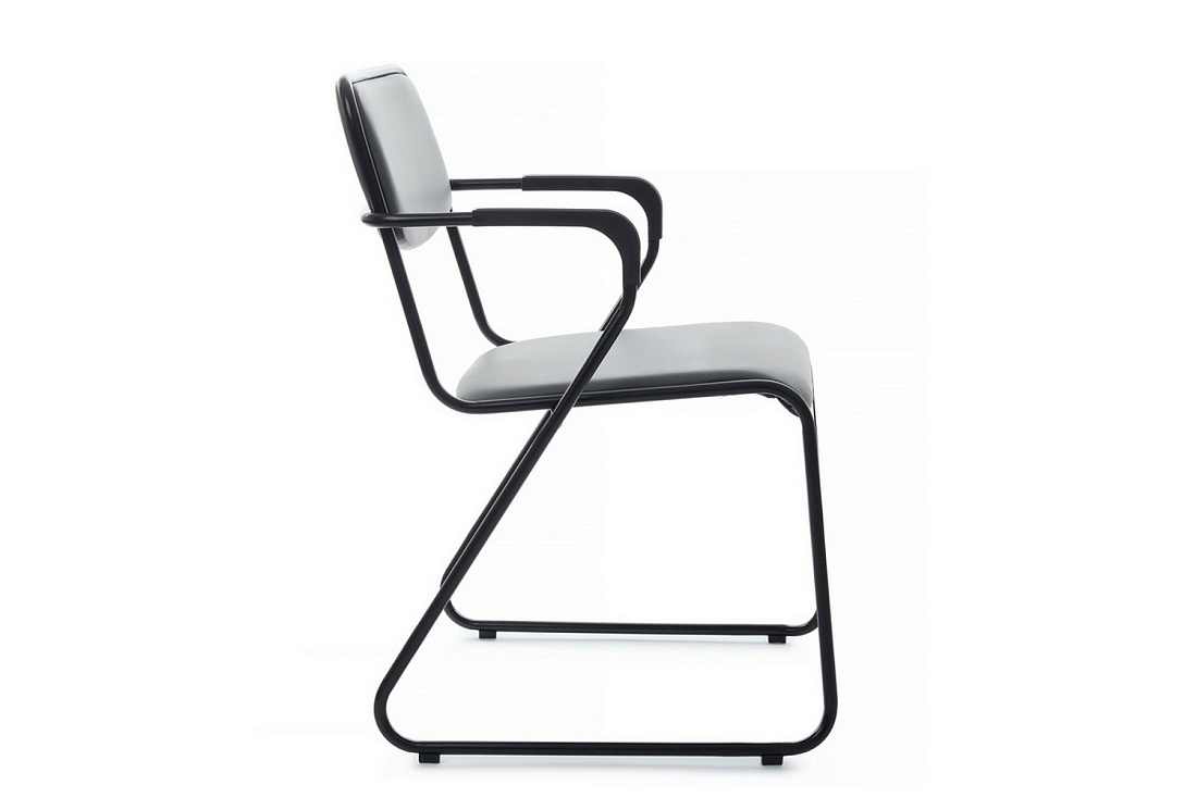 кресло rv chair nix plus omkl-03b серая экокожа / чёрный металл фото