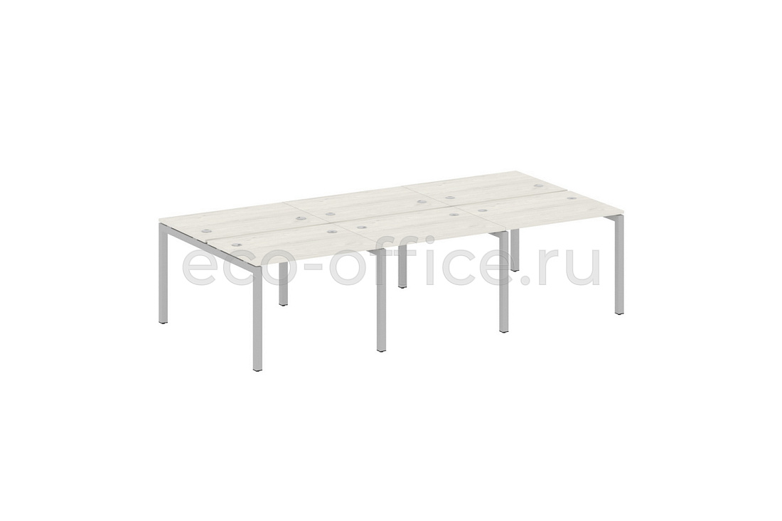 Рабочая станция на 6 рабочих мест METAL SYSTEM QUATTRO 5x5 50БП.СМ-6.1 Дуб Наварра / Серый металл  стоимость