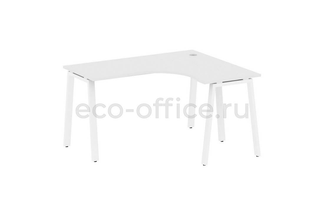 Стол криволинейный правый METAL SYSTEM STYLE БА.СА-3 (R) Белый / Белый металл  стоимость