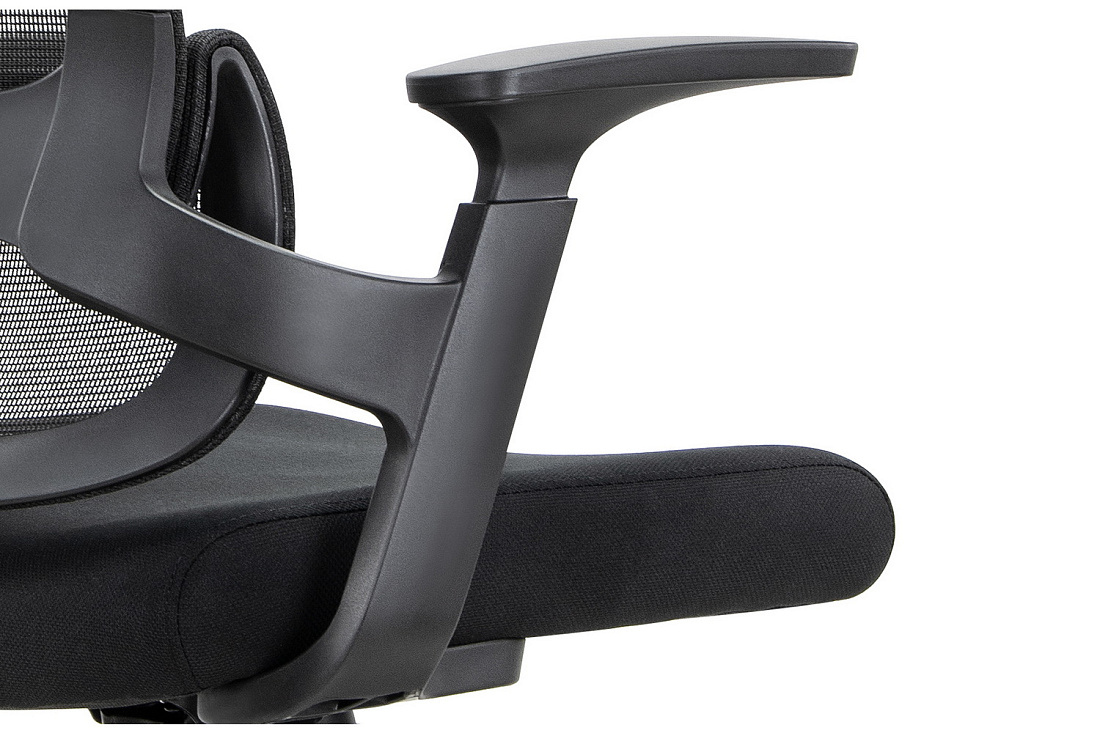 кресло руководителя rv chair job 6246a чёрная сетка / чёрная ткань фото