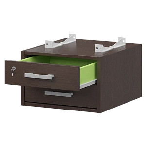 Тумба подвесная для столов на м/каркасе гл.600 мм Protech АМТ2-02М.60 Дуб венге/Белый фото