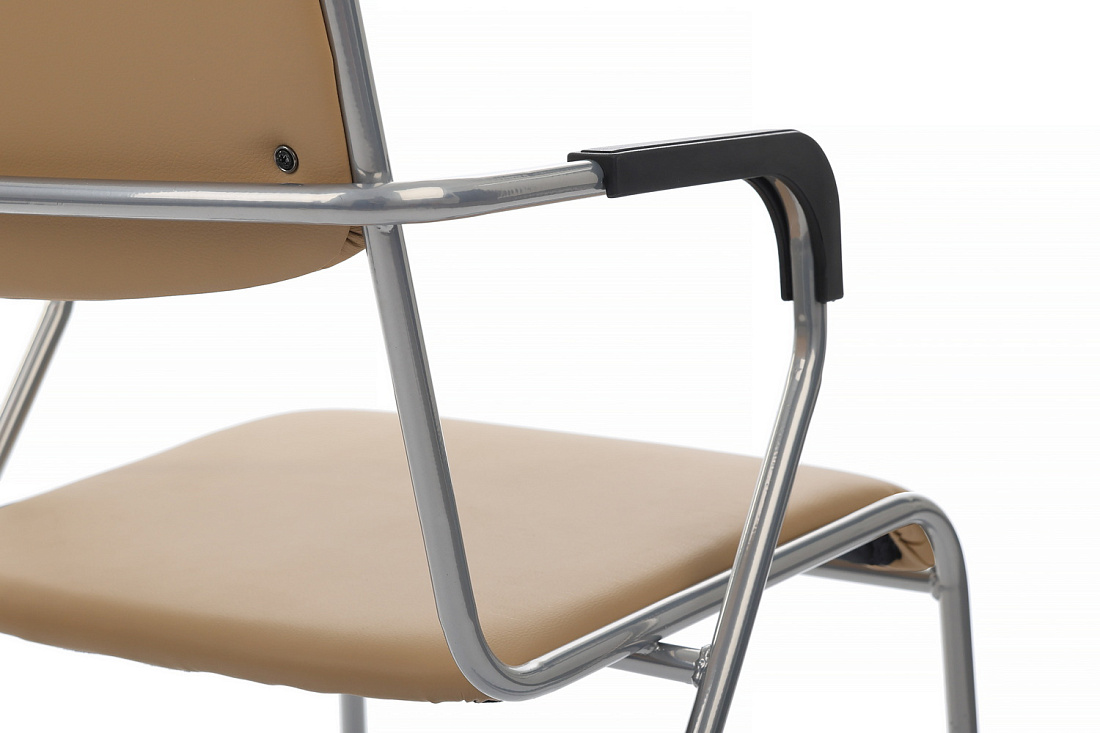 кресло rv chair nix plus omkl-04 бежевая экокожа / хром металл фото