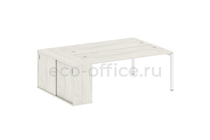 Рабочая станция с опорным шкафом-купе METAL SYSTEM QUATTRO 5X5 50БП.РС-СШК-1.5 Дуб Наварра / Белый металл фото