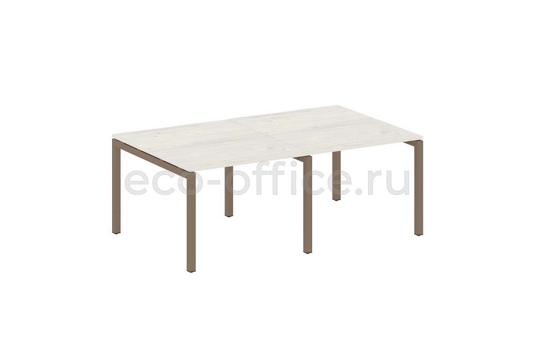 Стол переговорный (2 столешницы) METAL SYSTEM QUATTRO 5x5 50БП.ПРГ-2.1 Дуб Наварра / Мокко металл  стоимость