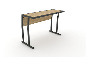 Стол учебный двухместный с царгой DESK DK-1100SP Тиквуд Светлый / Антрацит металл фото