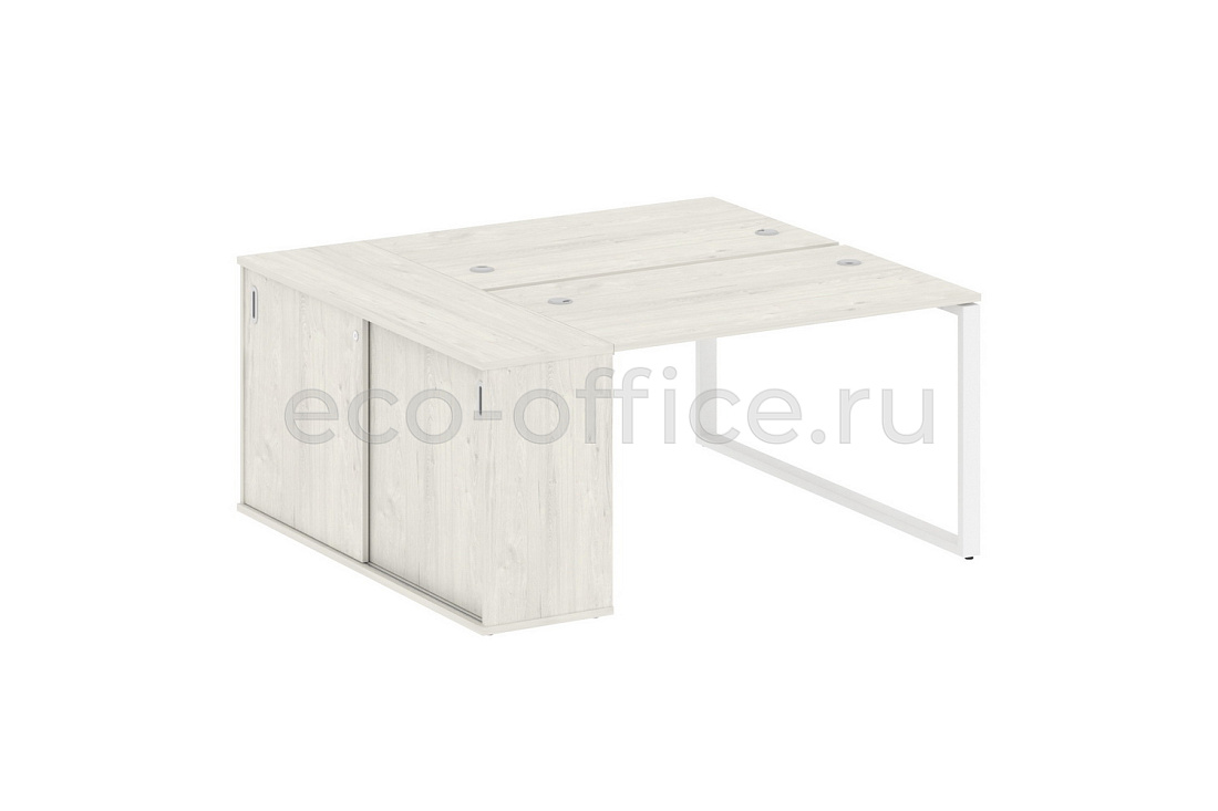 Рабочая станция с опорным шкафом-купе METAL SYSTEM STYLE БО.РС-СШК-1.2 Дуб Наварра / Белый металл  стоимость