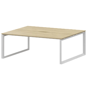 Бенч двойной на 2 рабочих места на металлокаркасе Protech НТМП.О.Б2-180 Баттл Рок/Белый фото