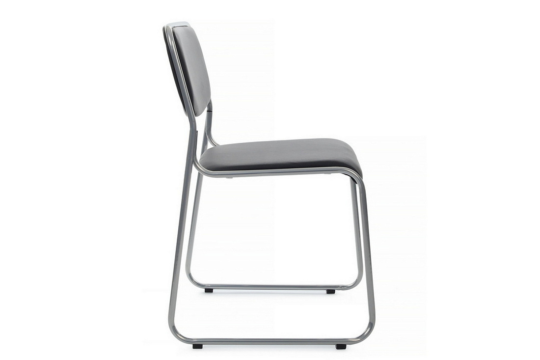 кресло rv chair nix omkl-01 чёрная экокожа / хром металл фото