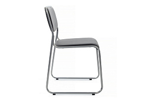 Кресло RV Chair NIX OMKL-01 Чёрная экокожа / Хром металл фото