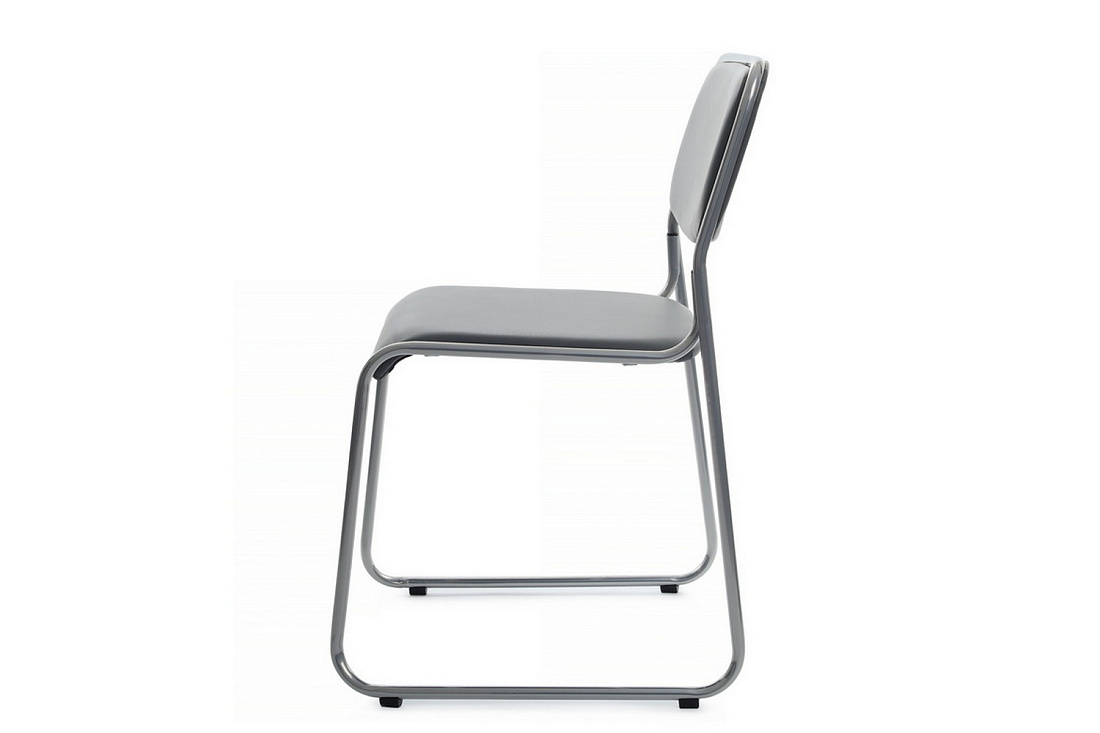 кресло rv chair nix omkl-01 серая экокожа / хром металл фото
