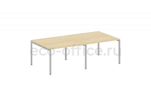 Стол переговорный (2 столешницы) METAL SYSTEM QUATTRO 4x4 40БП.ПРГ-2.2 Акация Лорка / Серый металл фото