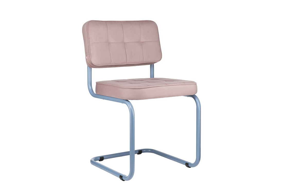 конференц-кресло eco-chair colombo comfort clm-05 розовый велюр / синий пудровый металл фото