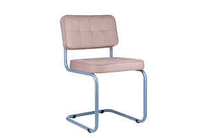 Конференц-кресло ECO-CHAIR COLOMBO Comfort CLM-05 Розовый велюр / Синий пудровый металл фото