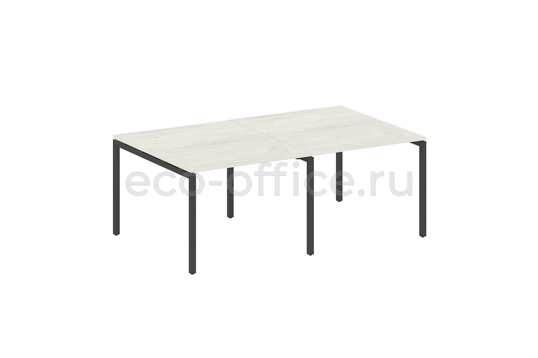 Стол переговорный (2 столешницы) METAL SYSTEM QUATTRO 4x4 40БП.ПРГ-2.1 Дуб Наварра / Антрацит металл   стоимость