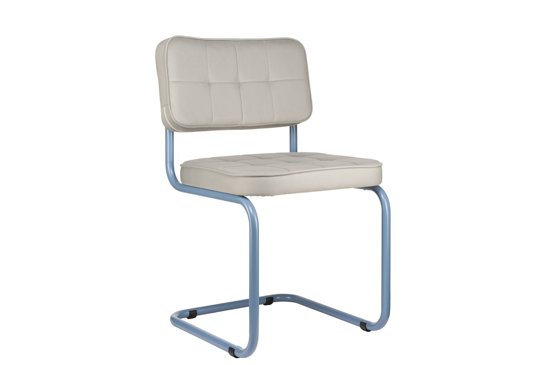 комплект конференц-кресел eco-chair colombo comfort clm-05 серый велюр / синий пудровый металл фото