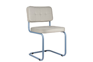 Конференц-кресло ECO-CHAIR COLOMBO Comfort CLM-05 Серый велюр / Синий пудровый металл фото