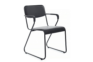 Кресло RV Chair NIX PLUS OMKL-03B Чёрная экокожа / Чёрный металл фото