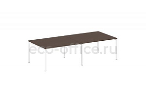 Стол переговорный (2 столешницы) METAL SYSTEM QUATTRO 4x4 40БП.ПРГ-2.3 Венге Цаво / Белый металл фото