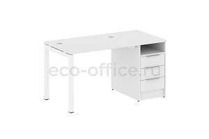 Рабочая станция с опорной тумбой METAL SYSTEM QUATTRO 5x5 50БП.РС-СТП-1.1 Белый / Белый металл фото
