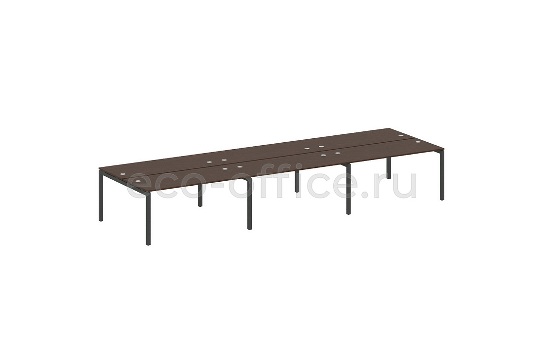 Рабочая станция на 6 рабочих мест METAL SYSTEM QUATTRO 5x5 50БП.СМ-6.4 Венге Цаво / Антрацит металл  стоимость