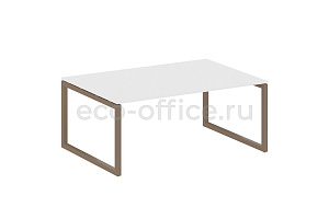 Стол переговорный (1 столешница) METAL SYSTEM QUATTRO 5x5 50БО.ПРГ-1.5 Белый / Мокко металл фото