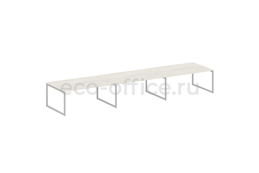 Стол переговорный (3 столешницы) METAL SYSTEM QUATTRO 4x4 40БО.ПРГ-3.5 Дуб Наварра / Серый металл  стоимость