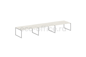 Стол переговорный (3 столешницы) METAL SYSTEM QUATTRO 4x4 40БО.ПРГ-3.5 Дуб Наварра / Серый металл фото