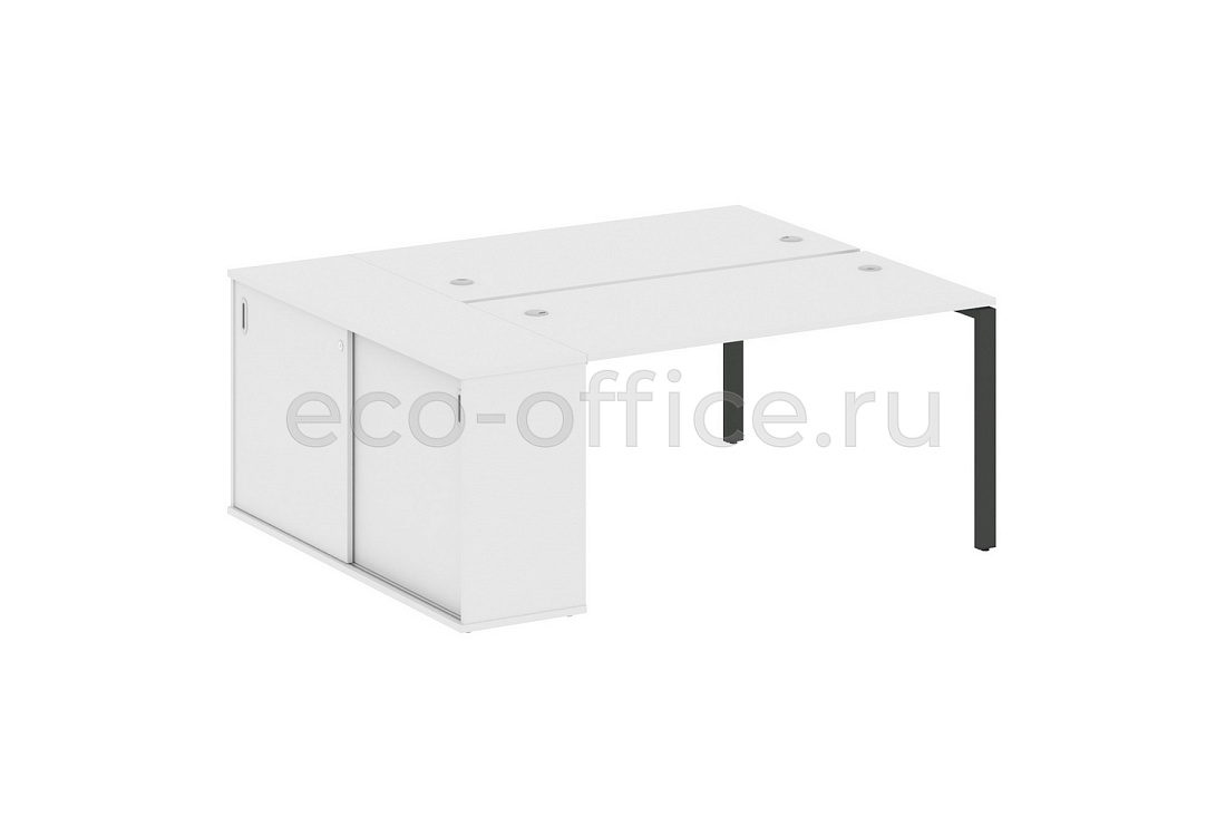 Рабочая станция с опорным шкафом-купе METAL SYSTEM STYLE БП.РС-СШК-1.3 Белый / Антрацит металл  стоимость