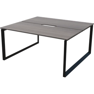 Бенч двойной на 2 рабочих места на металлокаркасе Protech НТМП.О.Б2-120 Лиственница/Антрацит фото