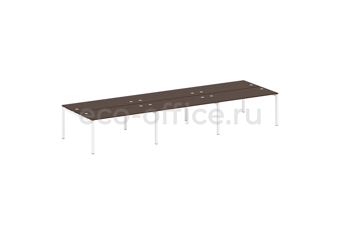 Рабочая станция на 6 рабочих мест METAL SYSTEM QUATTRO 5x5 50БП.СМ-6.4 Венге Цаво / Белый металл  стоимость