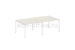 Стол переговорный (2 столешницы) METAL SYSTEM QUATTRO 5x5 50БП.ПРГ-2.2 Дуб Наварра / Белый металл фото