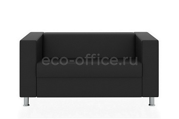 Двухместный диван АПОЛЛО экокожа Euroline 9100 Чёрный купить в Москве