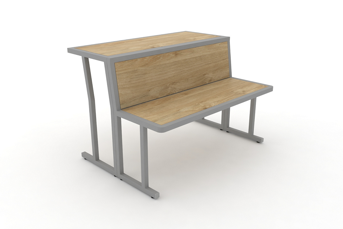 Комплект учебный скамья со столом DESK DKN-1500LS Тиквуд Светлый / Серый металл  стоимость