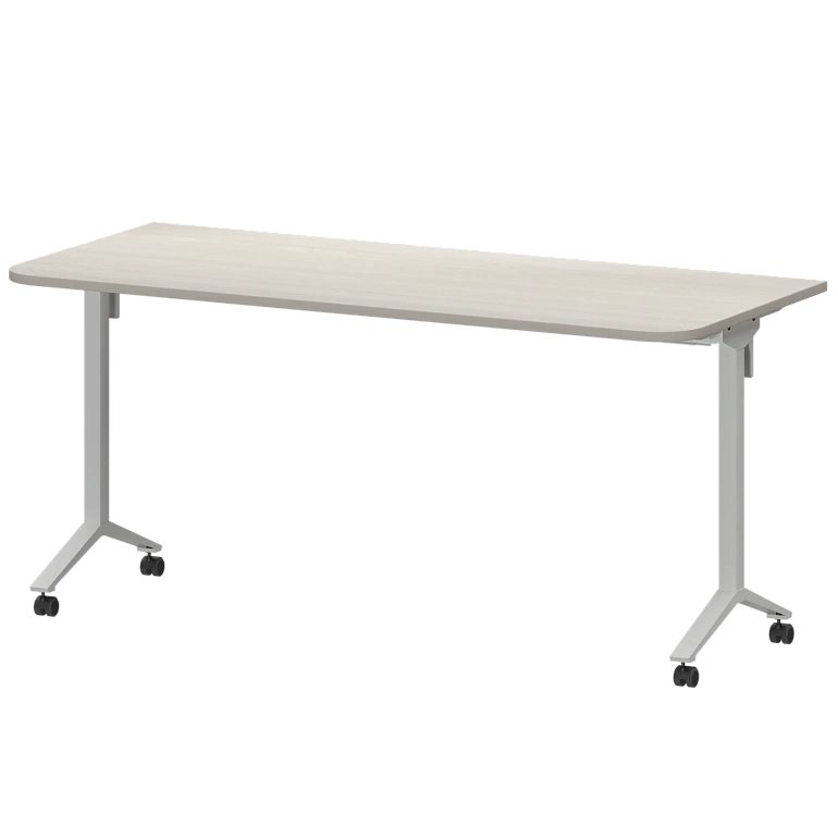 стол мобильный складной радиусный protech мб22-160.70р ясень шимо/белый фото