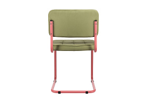 Конференц-кресло ECO-CHAIR COLOMBO Comfort CLM-05 Оливковый велюр / Винтажная роза металл фото