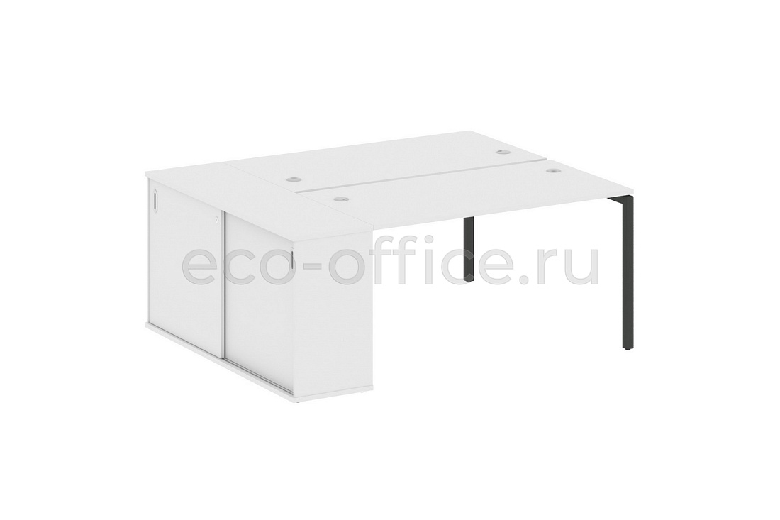 Рабочая станция с опорным шкафом-купе METAL SYSTEM QUATTRO 4x4 40БП.РС-СШК-1.3 Белый / Антрацит металл  стоимость