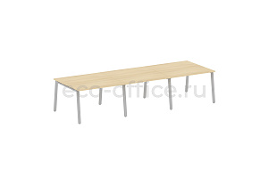 Стол переговорный (3 столешницы) METAL SYSTEM STYLE БА.ПРГ-3.2 Акация Лорка / Серый металл фото