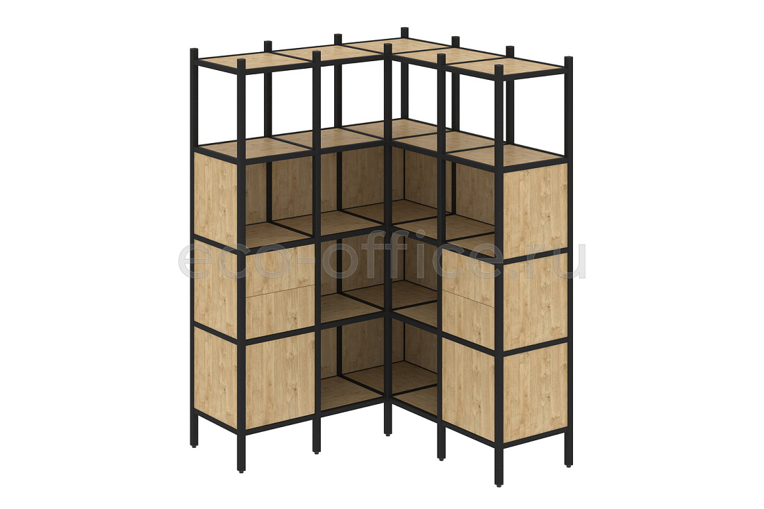 Комплект наборного стеллажа LOFT VR.L-33 Тиквуд Светлый / Чёрный металл  стоимость