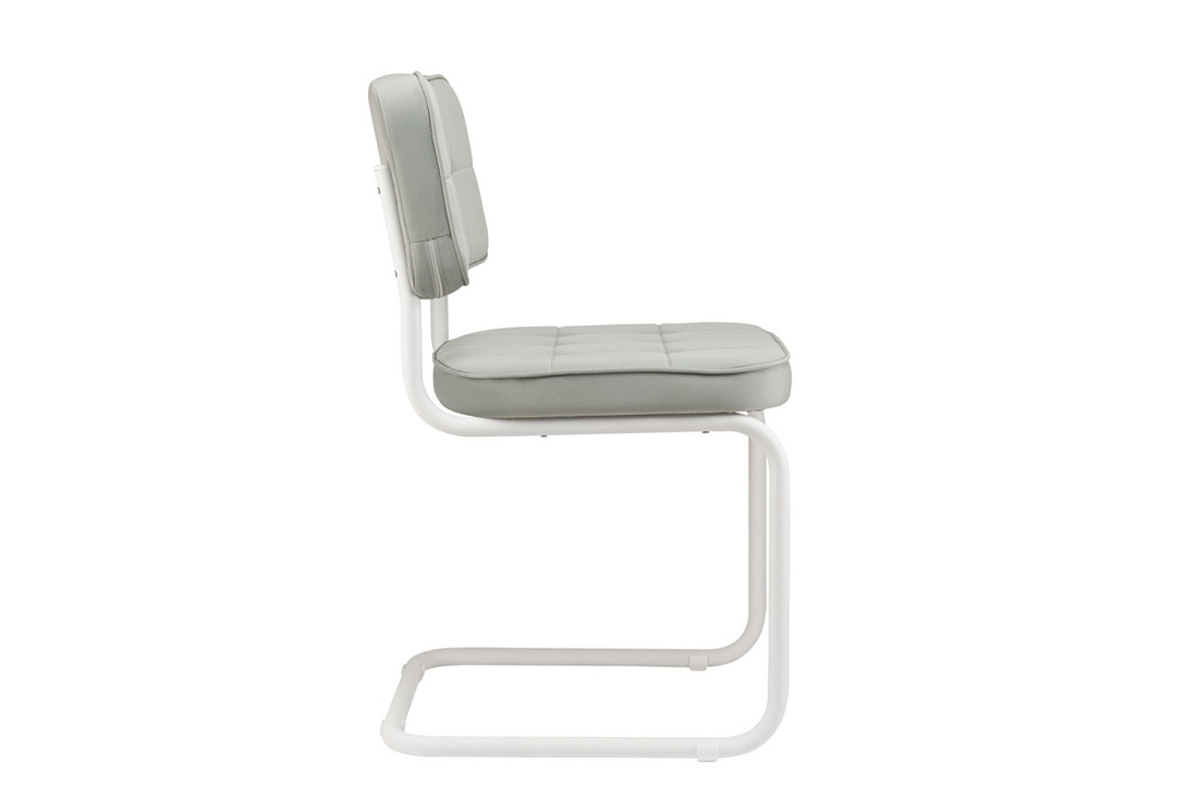 конференц-кресло eco-chair colombo comfort clm-05 серый велюр / белый металл фото