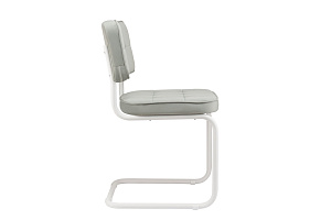 Конференц-кресло ECO-CHAIR COLOMBO Comfort CLM-05 Серый велюр / Белый металл фото