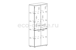 Шкаф высокий комбинированный ALBERO А4 9379 Мокко Премиум фото