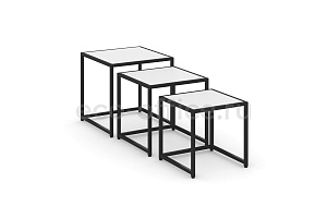 Стол журнальный LOFT VR.L-SJK-40 Белый бриллиант / Чёрный металл фото