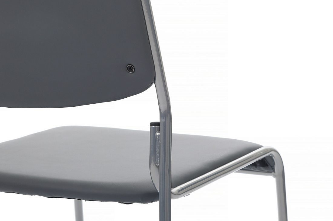 кресло rv chair nix omkl-01 серая экокожа / хром металл фото