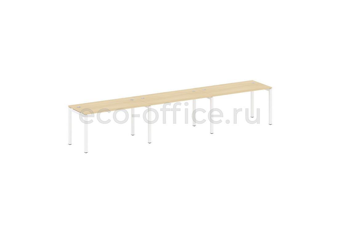 Рабочая станция на 3 рабочих места METAL SYSTEM QUATTRO 5x5 50БП.СМ-3.3 Акация Лорка / Белый металл  стоимость