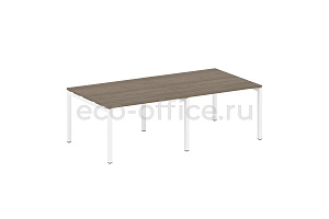 Стол переговорный (2 столешницы) METAL SYSTEM QUATTRO 5x5 50БП.ПРГ-2.2 Вяз Благородный / Белый металл фото