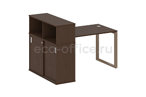 Рабочая станция с опорным шкафом-купе METAL SYSTEM STYLE БО.РС-СШК-3.2 Венге Цаво / Мокко металл фото
