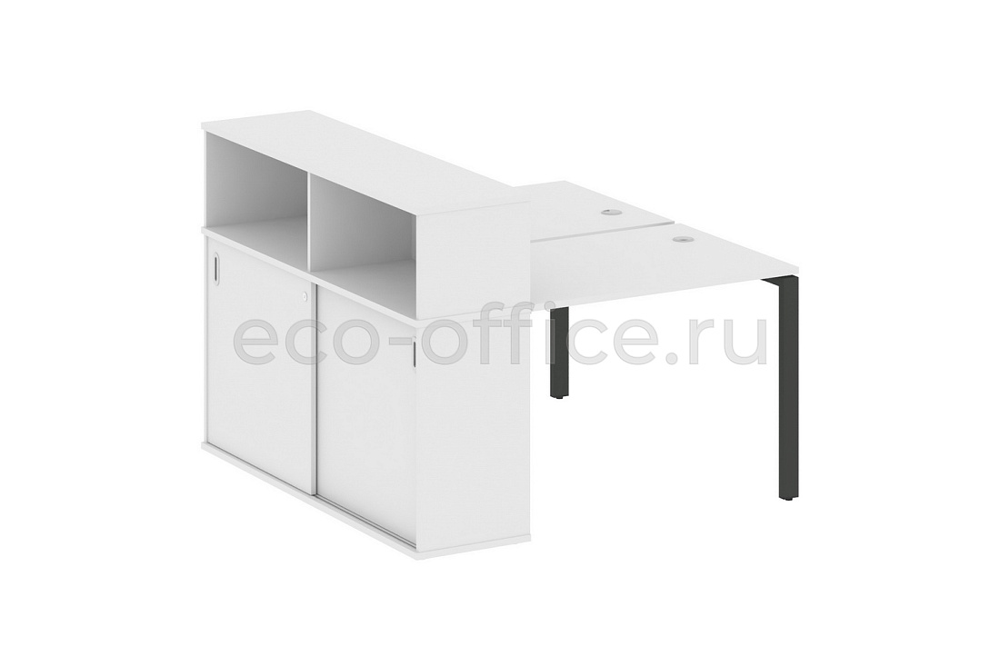 Рабочая станция с опорным шкафом-купе METAL SYSTEM STYLE БП.РС-СШК-2.1 Белый / Антрацит металл  стоимость