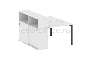 Рабочая станция с опорным шкафом-купе METAL SYSTEM STYLE БП.РС-СШК-2.1 Белый / Антрацит металл фото